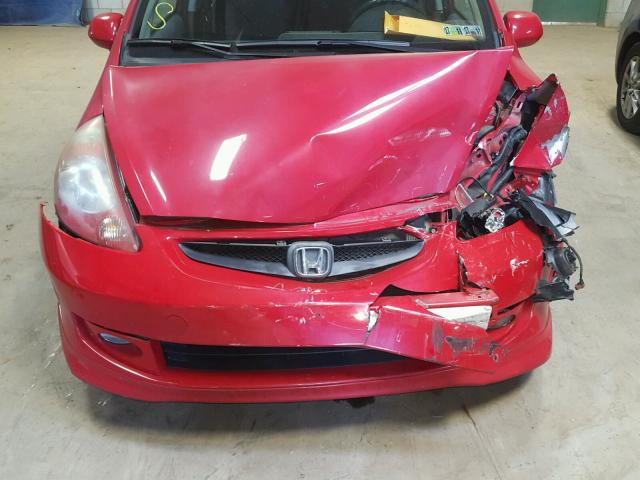 JHMGD37608S028359 - 2008 HONDA FIT SPORT RED photo 7