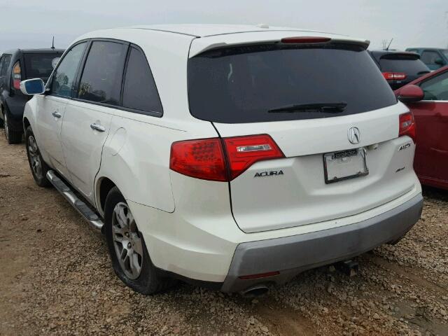 2HNYD28497H513855 - 2007 ACURA MDX TECHNO WHITE photo 3