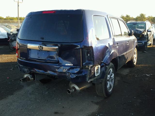 5FNYF4H53DB065151 - 2013 HONDA PILOT EXL BLUE photo 4