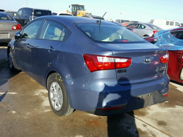 KNADM4A33G6552537 - 2016 KIA RIO LX BLUE photo 3