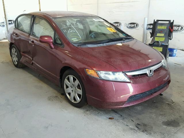 1HGFA16506L023299 - 2006 HONDA CIVIC LX BURGUNDY photo 1