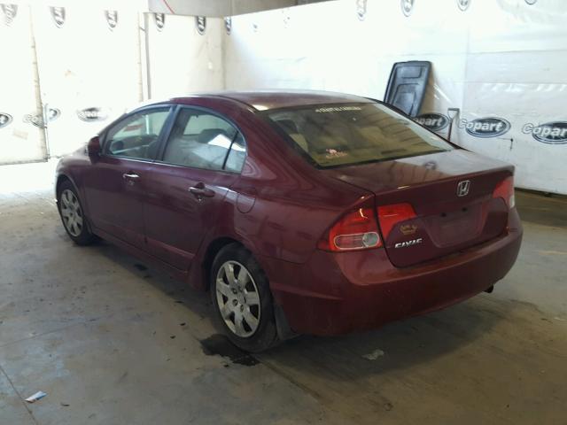 1HGFA16506L023299 - 2006 HONDA CIVIC LX BURGUNDY photo 3