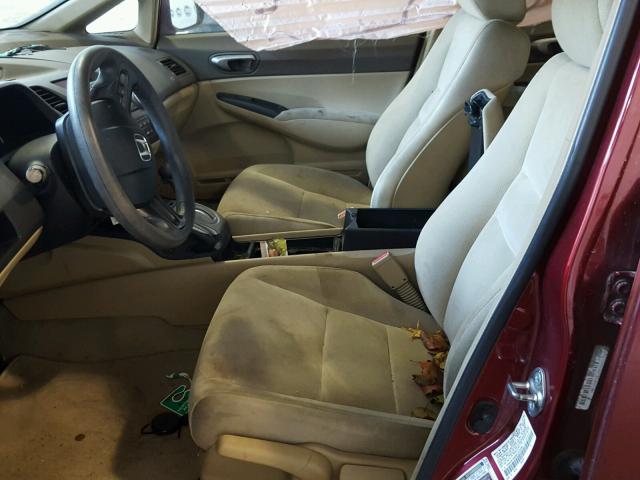 1HGFA16506L023299 - 2006 HONDA CIVIC LX BURGUNDY photo 5