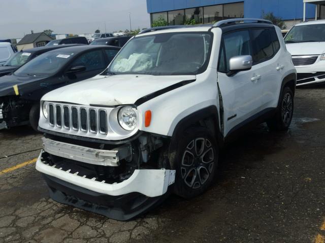 ZACCJADT0GPC64327 - 2016 JEEP RENEGADE L WHITE photo 2