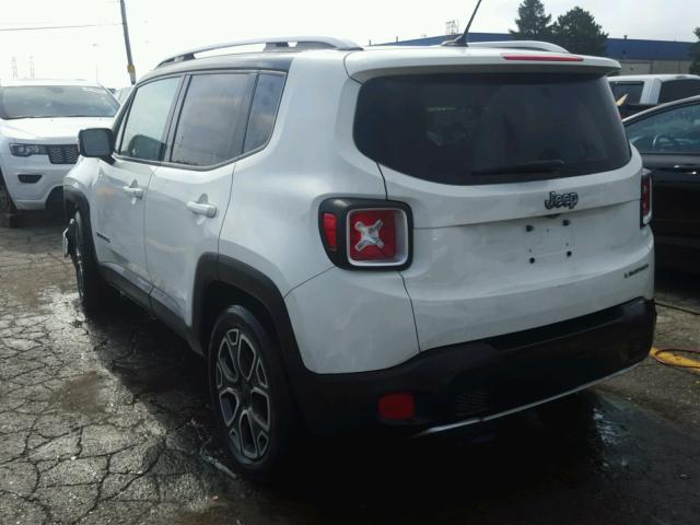 ZACCJADT0GPC64327 - 2016 JEEP RENEGADE L WHITE photo 3