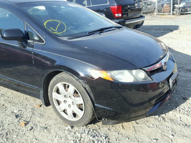 2HGFA16518H326057 - 2008 HONDA CIVIC LX BLACK photo 9