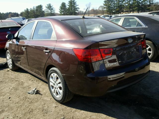 KNAFU4A29A5810198 - 2010 KIA FORTE EX MAROON photo 3