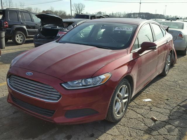 3FA6P0H71GR289347 - 2016 FORD FUSION SE RED photo 2