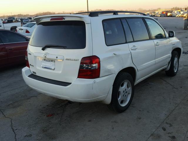 JTEEP21A350114467 - 2005 TOYOTA HIGHLANDER WHITE photo 4