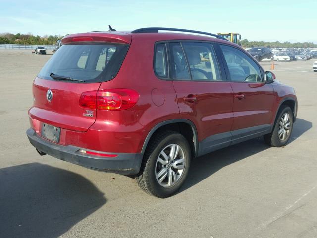 WVGBV7AXXGW039177 - 2016 VOLKSWAGEN TIGUAN S MAROON photo 4