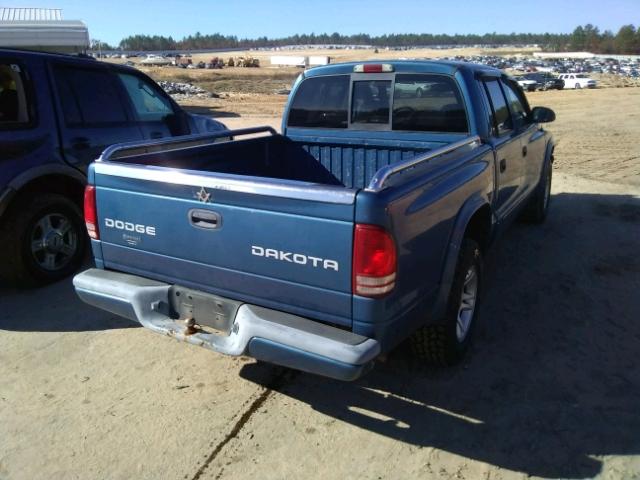 1D7HL38N13S226106 - 2003 DODGE DAKOTA QUA BLUE photo 4