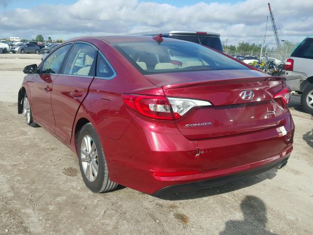 5NPE24AF2GH404120 - 2016 HYUNDAI SONATA SE RED photo 3