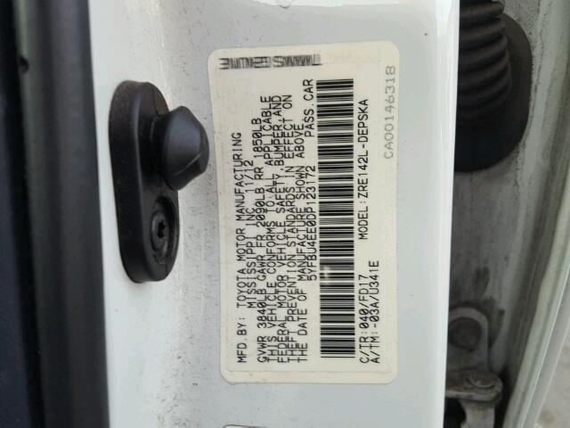 5YFBU4EE0DP123172 - 2013 TOYOTA COROLLA BA WHITE photo 10