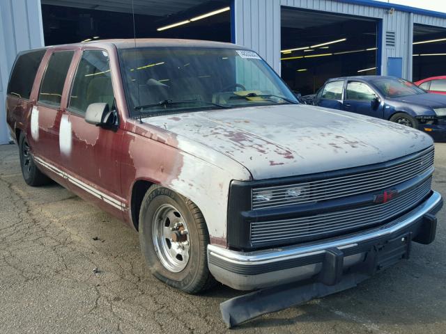 1GNEC16K9PJ388529 - 1993 CHEVROLET SUBURBAN C MAROON photo 1