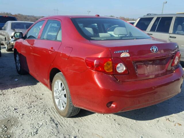 2T1BU40E69C030333 - 2009 TOYOTA COROLLA BA RED photo 3