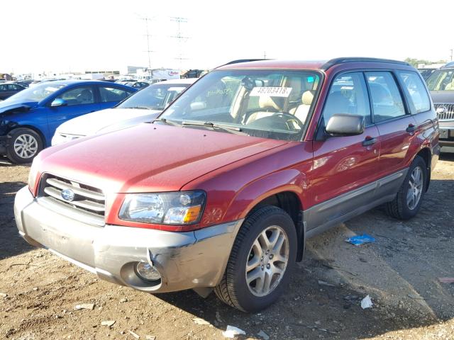 JF1SG67615H737871 - 2005 SUBARU FORESTER 2 RED photo 2
