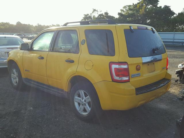 1FMCU49309KD02469 - 2009 FORD ESCAPE HYB YELLOW photo 3