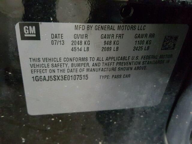 1G6AJ5SX3E0107515 - 2014 CADILLAC ATS PERFOR BLACK photo 10