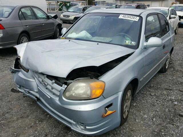 KMHCG35CX3U242798 - 2003 HYUNDAI ACCENT GL BLUE photo 2