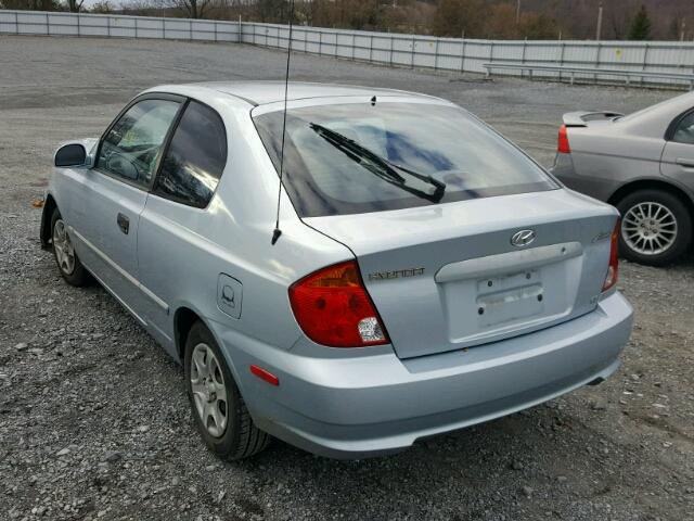 KMHCG35CX3U242798 - 2003 HYUNDAI ACCENT GL BLUE photo 3