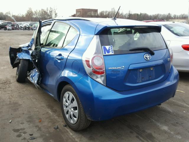 JTDKDTB34D1052995 - 2013 TOYOTA PRIUS C BLUE photo 3