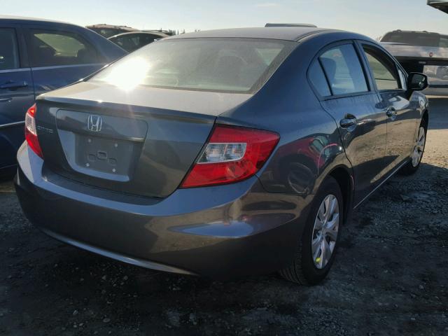 19XFB2F56CE370142 - 2012 HONDA CIVIC LX GRAY photo 4