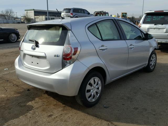 JTDKDTB33E1081115 - 2014 TOYOTA PRIUS C SILVER photo 4