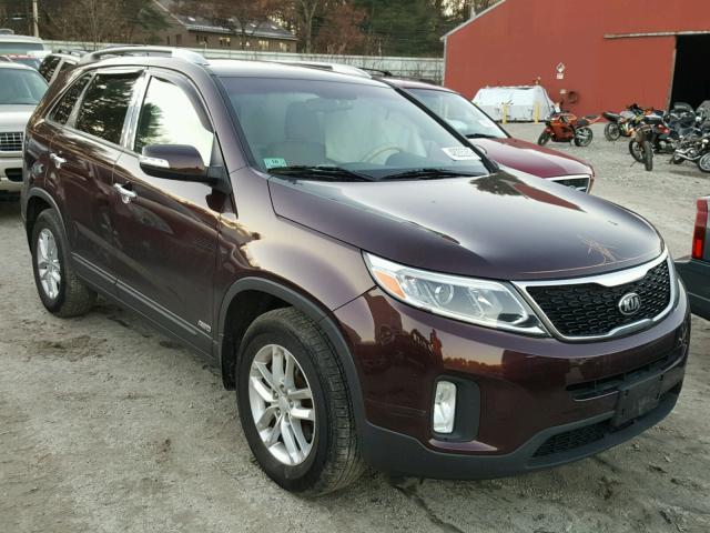 5XYKTDA67FG605193 - 2015 KIA SORENTO LX MAROON photo 1