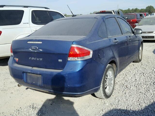 1FAHP35N89W183510 - 2009 FORD FOCUS SE BLUE photo 4