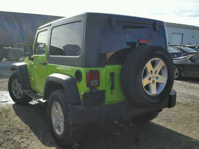 1C4AJWAGXDL517813 - 2013 JEEP WRANGLER S GREEN photo 3