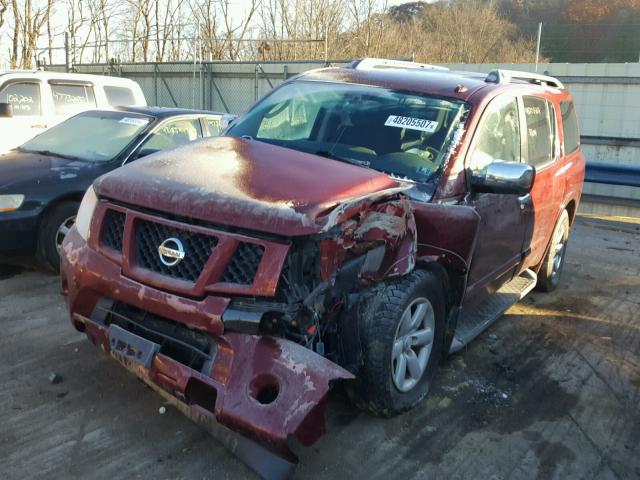 5N1AA0NC2AN612284 - 2010 NISSAN ARMADA SE MAROON photo 2