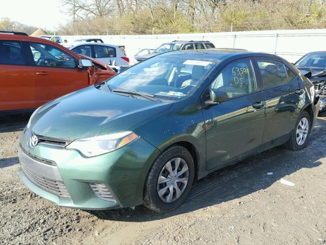 2T1BPRHE5FC269523 - 2015 TOYOTA COROLLA EC GREEN photo 2