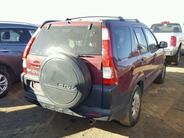 JHLRD78806C059848 - 2006 HONDA CR-V EX MAROON photo 4