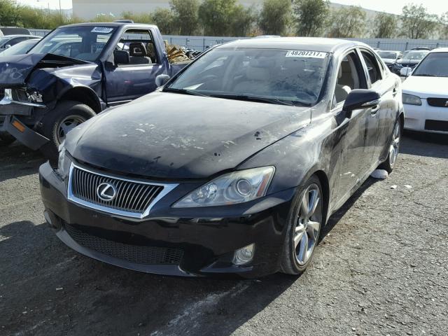 JTHBF5C2XA2098525 - 2010 LEXUS IS 250 BLACK photo 2