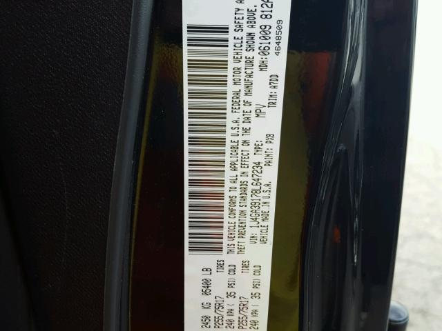 1J4GA39178L647234 - 2008 JEEP WRANGLER U BLACK photo 10