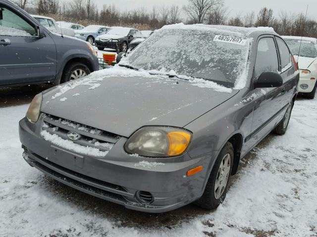 KMHCF35C93U265055 - 2003 HYUNDAI ACCENT L GRAY photo 2