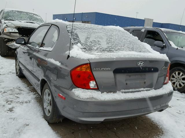 KMHCF35C93U265055 - 2003 HYUNDAI ACCENT L GRAY photo 3