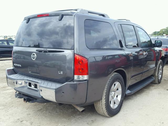 5N1AA08A64N744821 - 2004 NISSAN ARMADA SE GRAY photo 4