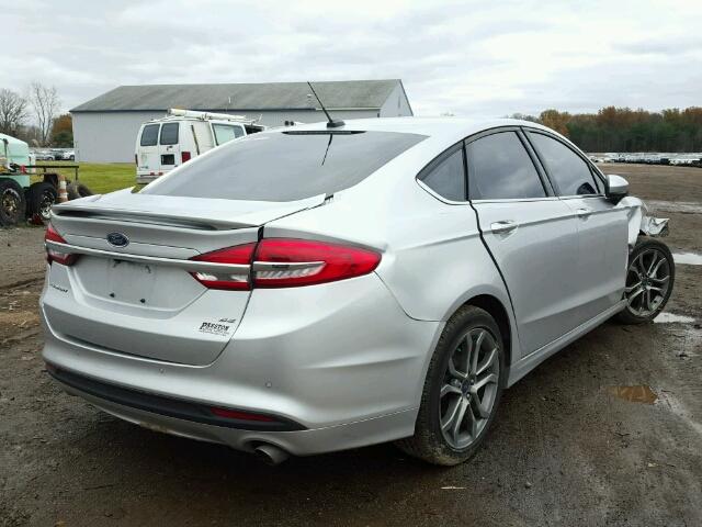 3FA6P0H77HR204755 - 2017 FORD FUSION SE SILVER photo 4