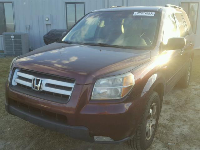 2HKYF18697H509713 - 2007 HONDA PILOT EXL PURPLE photo 2