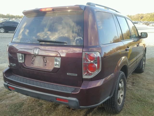 2HKYF18697H509713 - 2007 HONDA PILOT EXL PURPLE photo 4