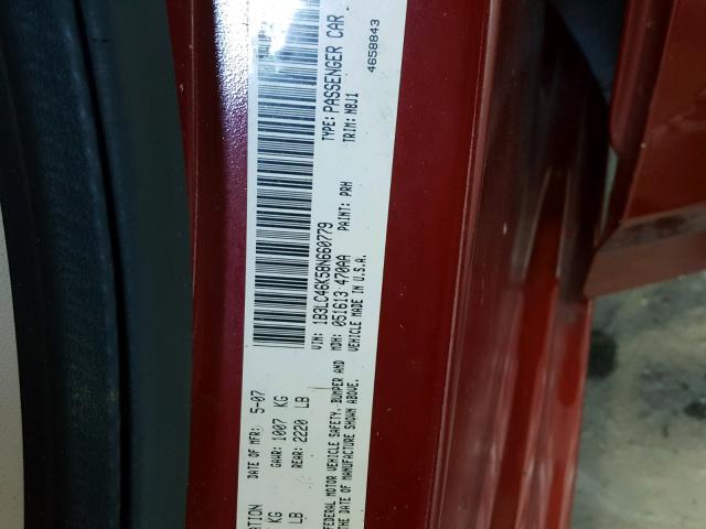 1B3LC46K58N660779 - 2008 DODGE AVENGER SE RED photo 10