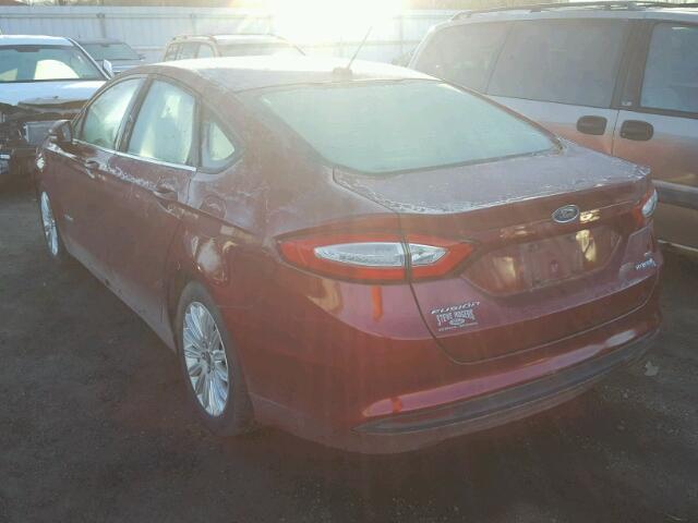 3FA6P0LU8DR234368 - 2013 FORD FUSION SE RED photo 3