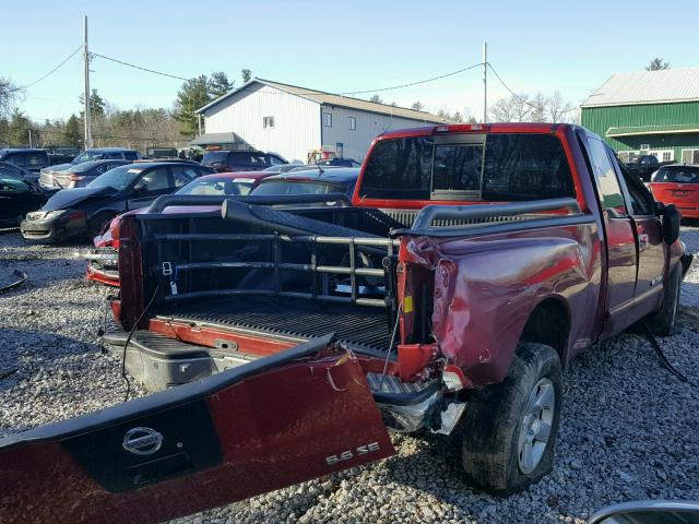 1N6AA06B56N549745 - 2006 NISSAN TITAN XE RED photo 4