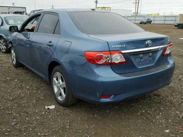 5YFBU4EE4DP119545 - 2013 TOYOTA COROLLA BA BLUE photo 3