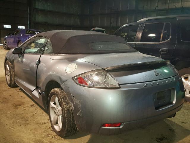 4A3AL25F77E001743 - 2007 MITSUBISHI ECLIPSE SP GRAY photo 3