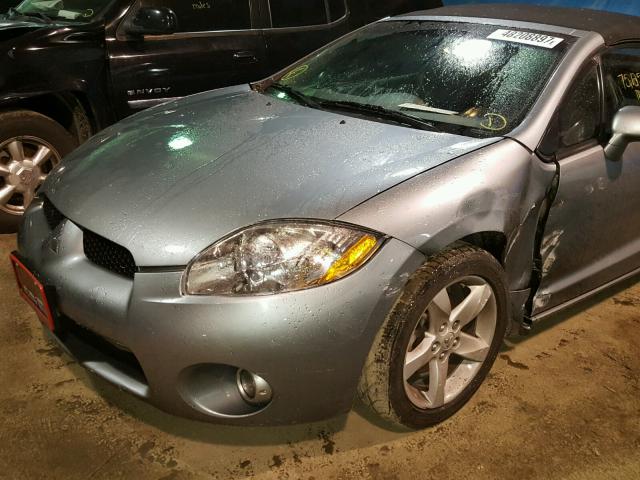 4A3AL25F77E001743 - 2007 MITSUBISHI ECLIPSE SP GRAY photo 9