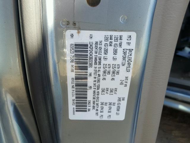 1D4GP24343B223891 - 2003 DODGE GRAND CARA BLUE photo 10