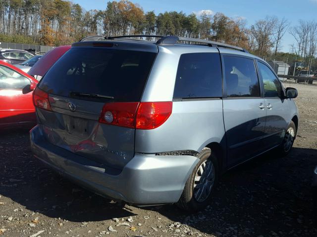 5TDZK23CX8S195391 - 2008 TOYOTA SIENNA CE BLUE photo 4