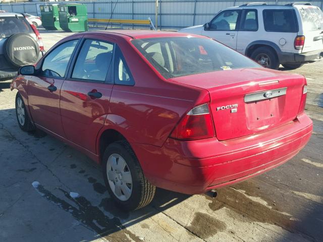 1FAHP34N57W216851 - 2007 FORD FOCUS ZX4 RED photo 3